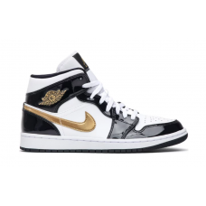 Air Jordan 1 Mid Patent 'Black Gold' 852542 007 