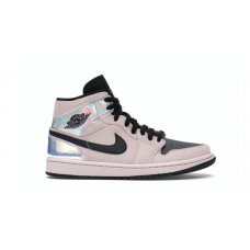 Air Jordan 1 Mid Dirty Powder Iridescent (W)-BQ6472-602