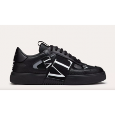 LOW-TOP CALFSKIN VL7N SNEAKER WITH BANDS-BLACK-YS0C58WRQ_0NO