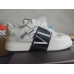 LOW-TOP CALFSKIN VL7N SNEAKER WITH BANDS-WHITE/ BLACK YS0C58WRQ_24P